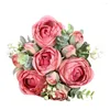 Decorative Flowers Artificial Peony Flower Pretty Fake Wedding Pography Art Simulation Long Lasting Rose Bouquet