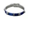 designer sieraden armband ketting ring Qi persoonlijkheid blauw emaille hoofd in elkaar grijpende riem paar armband