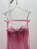 Robes décontractées Spaghetti Strap Sexy robes de soirée 2023 pour les femmes fête de mariage sirène robe mode rose dos nu évider Vestido