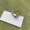 Designer Diamond Rings Love Gold Ring Rhinestone Crystal Ring Anneaux Anello Birthday Present for Party Anniversary