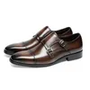 Confortable formelle hommes chaussures en cuir véritable Double moine sangle noir marron hommes mode chaussures habillées mariage Oxford chaussures pour hommes