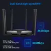 Router leistungsstarke nützliche 2,4 g 5G 1200 Mbit / s breites Deckungsnetzwerk Router Dual Band WiFi Router Schockproof Home Supplies