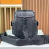 9a tasarımcı çantası Christopher mini çapraz vücut taurillon deri erkek çanta naylon omuz askısı