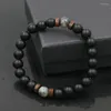 Braccialetti con ciondoli Braccialetto di perline da uomo alla moda Chakra in pietra lavica naturale per gioielli con perline da donna Pulseras Hombre Contiene scatola