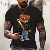 T-shirt estiva uomo leone animale stampa 3d moda manica corta top t-shirt fitness sport micro elastico per uomo