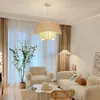 Hängslampor modernt sovrum belysning hem dekor tyg led tak lampa nordisk designer hängande ljus fixtursuspension lampor