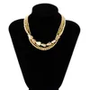 Multicouche couleur or irrégulière CCB collier de perles tour de cou court sur le cou chaîne de clavicule pour les femmes bijoux à la mode nouveau