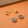 Français Vintage en forme de C printemps demi-anneau boucles d'oreilles pour les femmes personnalité évider enveloppé mode charme bijoux accessoires