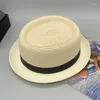 Berretti Cappello da uomo Fedora di paglia Parasole in tessuto fatto a mano da donna Jazz con rilegatura estiva e design abbinato