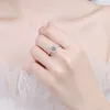 Solitaire Ring 0.5-3Ct Yüzük Elmas Halo Nişan Yüzüğü Rhodyum Kaplama Sterling STERLING SAMPER SONRAYA BAŞKA BANYOL 230529