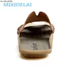 Slippers Mixidelai جديد الجودة الجلود النعال غير المنقولة الرجال شاطئ الصنادل مريحة الصيف أحذية الرجال النعال الكلاسيكيات رجال الوجه يتخبط J230530