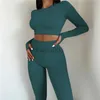 Damen-Trainingsanzug-Set, nahtlos, 2-teilig, zweiteiliges Set, Fitness-Outfits, Workout-Set, Sport-Shirt, Leggings, aktive Kleidung, Fitnessstudio-Kleidung für Damen, J230525