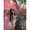 Abiti casual HOUZHOU Mini abito da donna con sottoveste floreale rosa moda coreana da spiaggia corto da donna con spalle scoperte elegante abito estivo Fairycore