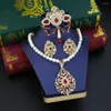 Naszyjniki Zestawy Słoneczniki Słoneczne Zestawy Jewnieńskie Maroko Bride Zestawy dla kobiet złoty kolor Pearl Pendant Arabska broszka Kryształowy kolczyk ślubna biżuteria