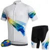 Racing sätter sommarcykel kortärmad tröja med andningsgykling set Menpolyester Mountain Mtb snabb torr ryggficka sport