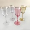 300ml Colored wine glass goblet red wine glass Champagne Saucer cocktail Swing Cup for wedding party KTV Bar creative fashion