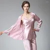 Women's Sleepwear Women Silk Satin Pajamas Pyjama Sets Pijamas Sexy Robes Bathrobe Nightgown Longue Femme Night Gown