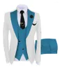 Mäns kostymer män täcka affärsformell smal fit kostym set party västbyxor bröllop 3st blazer verde hombre javascript: terno masculino