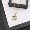 Luxury Designer Letter Pendant Necklaces 18K Gold Plated Crystal Pearl Rhinestone Sweater Necklace for Women Wedding Party Love Gifts Jewerlry Accessories