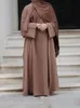 Ubranie etniczne Ramadan Eid djellaba garnitury Abaya Dubai dwa kawałki zestawy muzułmańskie sukienka Abaya Dubai Turcja muzułmańska islam Abayas z paskiem WY604 230529