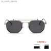 Occhiali da sole mimiyou Polarized Polygon Flips Up Occhiali da sole Donna Vintage Punk Occhiali da sole Uomo Occhiali da sole Donna Marca UV400 Occhiali da vista Shades L230523