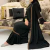 Ethnic Clothing Elegant Muslim Long Modest Dress for Women Ramadan Arabic Femme Dubai Abaya Turkey Moroccan Kaftan Robe Evening Party Gown 230529