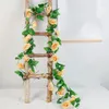 Dekoracyjne symulacje symulacji róża fałszywa kwiat rattan winorośl wiszący salon sufit plastikowe rośliny dekoracja dom sztuczny