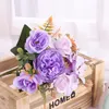 Decorative Flowers Artificial Flower Decoration White Peony Hydrangea Silk Fake Wedding Party Home Outdoor Desktop DIY Arrangement Christmas