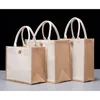 Shopping Bags Women Tote Open Pocket Bag Burlap Boutique Shop Bachelorette Beach Giftbag Reusable Picnic Hand 3 Size