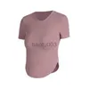 Koszulka żebrowana damska T-shirt top z krótkiego rękawu koszule Wyjmowana wyściełana na siłowni koszula na fitness trening Top Active Wear Women Top J2305