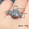 Wedding Rings Luxury Female Big Geometric Ring Silver Color Snowflake For Women Charm White Square Zircon Stone