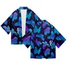 Etniska klädmodemärke Design Butterfly Print 3D Kimono Shirt Men Seven Point Sleeve Tops Casual Sport Unisex Cardigan Jackets