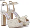 Sandales 23S élégant robe de mariée chaussures Sacora Lady perles en cuir marques de luxe chaussures à talons hauts femmes marche avec boîte EU35-43 J230525