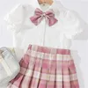 Clothing Sets Baby Girls Designer Dress Suits Kids Luxury Clothing Sets Girls Skirt Childrens Classic Clothes Sets bowknot Clothing Regular Suits