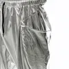 Männer Hosen Männer Metallic Shiny Hip Hop Mode Kordelzug Elastische Bund Hosen Halloween Disco Thema Party Kostüm