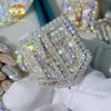 Bague en or rose en argent sterling Vvs Moissanite Diamond Men Custom Championship Custom Initial Ring