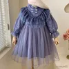 Mädchenkleider, Geburtstagsfeier, Kinderkleider für Kinder, Pailletten, Perlen, elegante Abendkleider, Prinzessinnenkleider, Ballkleid, Lila