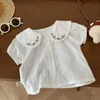 Completi di abbigliamento Set da neonata Bicchierini da camicia bianca con colletto a maniche corte per bambini appena nati 2 pezzi Vestiti estivi