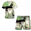 Survêtements pour hommes été 2023 enfants 3D chinois brosse peinture motif t-shirt à manches courtes Shorts décontracté és Streetwear hommes vêtements