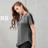 T-shirt da donna Camicie sportive da donna Patchwork in rete Camicia da corsa allentata T-shirt manica corta Fitness Top ad asciugatura rapida Camicetta da allenamento in palestra Donna J2305