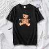 Men's T Shirts 2023 Luxury Design Shirt Man Woman Summer Cotton Short Sleeve Tops Fashion Print Cartoon Bear Blouse Men Oversized Clothes