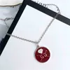 bijoux de créateur bracelet collier bague 925 Sterlin classique rouge pendentif clavicule chaîne