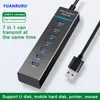 Hubs USB 3.0 HUB USB HUB Multi USB Splitter Hoge snelheid 7 Port USB Hub Meerdere USB -poort Meerdere expander voor pc -accessoires