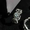 gioielli di design bracciale collana anello Piccola margherita con fiori intagliati Anello coppia sterlina Tendenza regalo di San Valentino