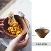 ボウルクリエイティブコース陶器レトロハンドメイドセラミック日本のライスボウル家庭用シンプルな食器バケツハット