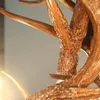Chandeliers Lamp LED Nordic Candle Antler Chandelier American Retro Resin Deer Horn Pendant Lamps Home Decoration Lighting Kitchen Fixtures