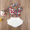 Kledingsets 0-2 jaar Summer Babymeisjes Kleding Set Infant Pasgeboren Backless Short Sleeve Tops Tops-jurk met hoofdbandkinderen outfits