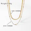 Elegant 18K Real Gold Plated Choker Necklace Double Layer Snake Chain Necklaces For Women Wedding Jewelry Gift Luxury Accessory Wholesale