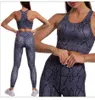 Damskie dresy 2023 Snake Skin Sport Zestaw kobiet Women Gym Outfit Trening Ubrania sportowe Suibetars For Fitness Gym Zestaw Aktywne zużycie 2023 J230525