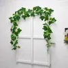 Decorative Flowers 180cm Real Touch Artificial Ivy Creeper Green Leaf Branch Garland Plants Vine Fake Foliage Plastic Rattan Wall Home